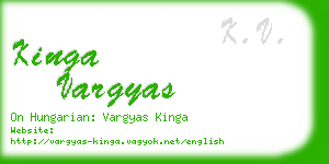 kinga vargyas business card